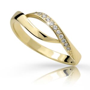 Zlatý prsten DF 2346 ze žlutého zlata, s briliantem