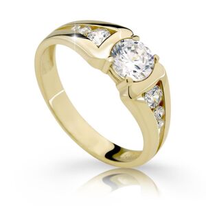 Zlatý zásnubní prsten DF 2352, žluté zlato, s diamantem