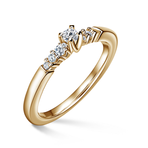 Sierra | Zásnubní prsten se středovým kamenem 0.055ct, žluté zlato, s diamanty