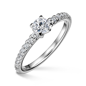 Aria | Zásnubní prsten se středovým kamenem 0.400ct, bílé zlato, s diamanty