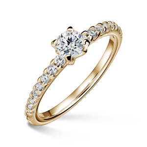 Aria | Zásnubní prsten se středovým kamenem 0.400ct, žluté zlato, s diamanty