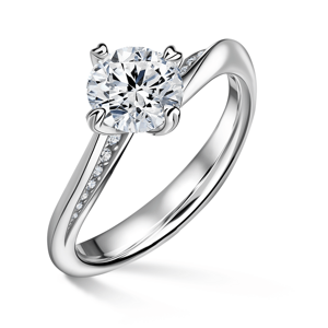 Freya Side Stones | Zásnubní prsten se středovým kamenem 1.310ct, bílé zlato, s diamanty 53