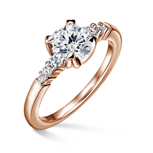 Sierra | Zásnubní prsten se středovým kamenem 1.000ct, růžové zlato, s diamanty 58