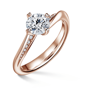 Freya Side Stones | Zásnubní prsten se středovým kamenem 1.000ct, růžové zlato, s diamanty 56