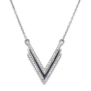 Stříbrný náhrdelník se zirkony bílý 12038.1 crystal