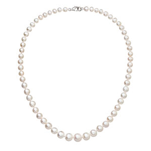Perlový náhrdelník z odstupňovaných pravých říčních perel bílý 22040.1