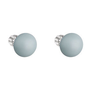 Stříbrné náušnice pecka s perlou Swarovski modré kulaté 31142.3