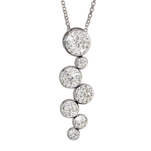 Stříbrný náhrdelník s krystaly bílé kruhy 32801.1
