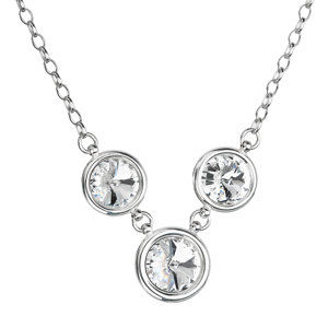 Stříbrný náhrdelník s krystaly Swarovski bílý 32033.1