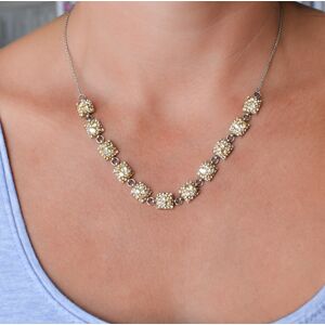 Stříbrný náhrdelník s krystaly Swarovski zlatý čtverec 32025.5