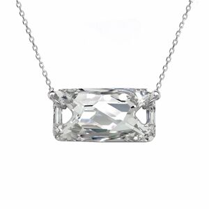 Stříbrný náhrdelník s krystalem Swarovski bílý obdélník 32070.5 crystal foiled