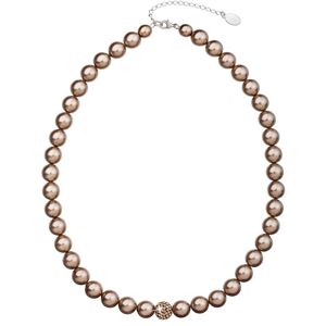 Perlový náhrdelník hnědý s Preciosa krystaly 32011.3