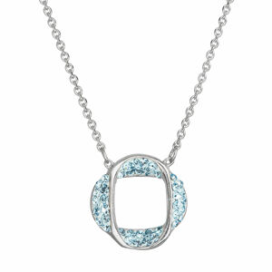 Stříbrný náhrdelník s krystaly Swarovski modrý 32016.3 aqua