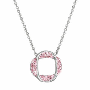 Stříbrný náhrdelník s krystaly Swarovski růžový 32016.3 lt.rose