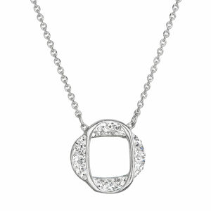 Stříbrný náhrdelník s krystaly Swarovski bílý kulatý 32016.1 crystal