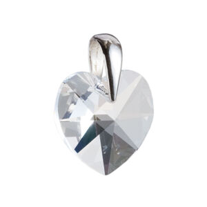 Stříbrný přívěsek s krystaly Swarovski bílé srdce 34002.1