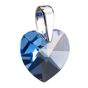 Stříbrný přívěsek s krystaly Swarovski modré srdce 34002.3