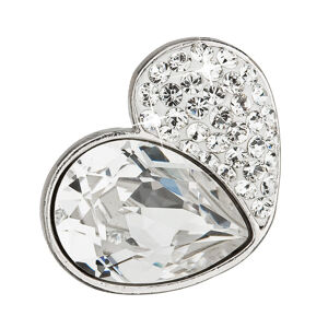 Stříbrný přívěsek s krystaly bílé srdce 34161.1