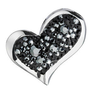 Stříbrný přívěsek s krystaly černé srdce 34184.5
