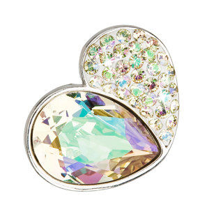 Stříbrný přívěsek s krystaly zeleno-zlaté srdce 34161.3