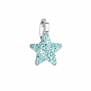 Stříbrný přívěsek s Preciosa krystaly modrá hvězdička 34259.3 aqua