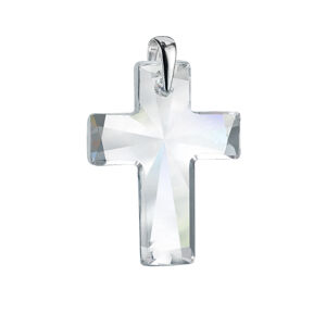 Stříbrný přívěsek s krystalem Swarovski bílý velký kříž 34012.1 crystal