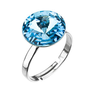 Stříbrný prsten s krystaly modrý 35018.3 aqua