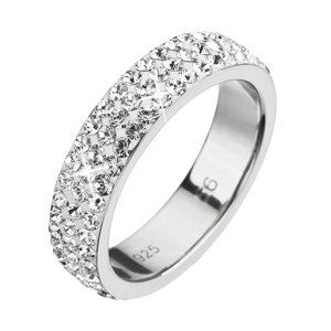 Stříbrný prsten s krystaly Swarovski bílý 35001.1