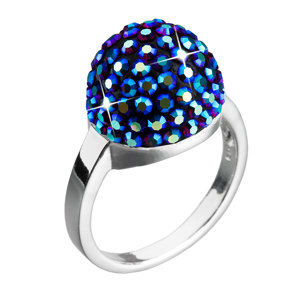 Stříbrný prsten s krystaly modrý 735013.3