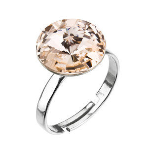 Stříbrný prsten s krystaly hnědo-zlatý 35018.3 silk