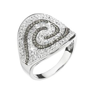 Stříbrný prsten s krystaly Swarovski bílo-šedý 35052.3 bl.diamond