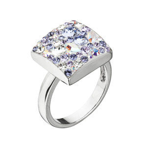 Stříbrný prsten s krystaly Swarovski fialový 35045.3 violet