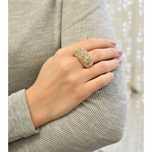 Stříbrný prsten s krystaly Swarovski zlatý 35028.5 Au