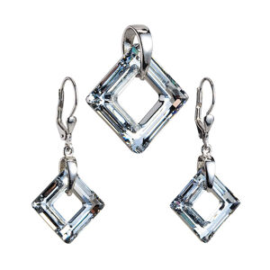 Sada šperků s krystaly Swarovski náušnice a přívěsek šedý kosočtverec 39020.5