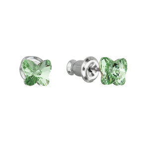 Náušnice bižuterie se Swarovski krystaly zelený motýl 51049.3