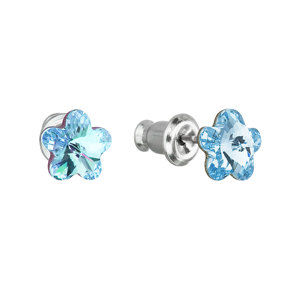 Náušnice bižuterie se Swarovski krystaly modrá kytička 51051.3