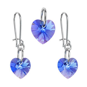 Souprava bižuterie se Swarovski krystaly modré srdce 56014.3