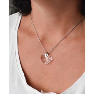 Stříbrný přívěsek s krystaly Swarovski bílé srdce 74024.1