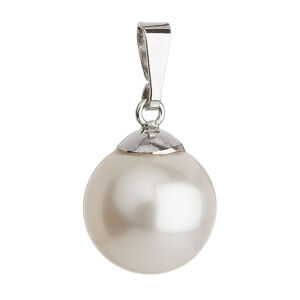 Stříbrný přívěsek s bílou kulatou perlou 734151.1