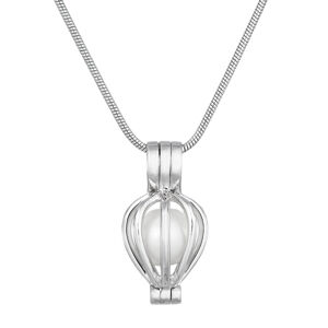 Stříbrný náhrdelník s bílou perlou 72056.1