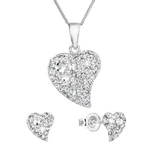 Sada šperků s krystaly Swarovski náušnice a přívěsek bílé srdce 79035.1