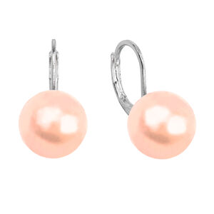 Náušnice bižuterie visací se syntetickou perlou kulaté 71123.3 lt.peach