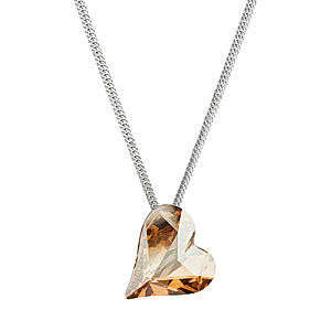 Stříbrný náhrdelník krystal srdce zlaté 72071.5 gold shadow
