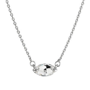 Stříbrný náhrdelník s krystalem Preciosa bílý ovál 72084.1 crystal