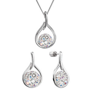 Sada stříbrných šperků náušnice a náhrdelník kapky ab efekt AG SADA 8