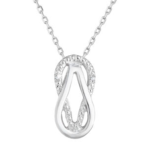 Stříbrný náhrdelník se zirkony bílý 882001.1