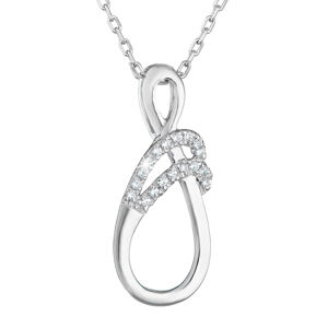 Stříbrný náhrdelník se zirkony bílý 882005.1