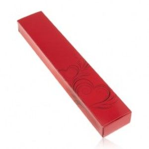 Červená papírová krabička na řetízek, náramek nebo hodinky, černý ornament Y41.04