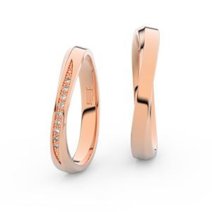 Zlatý dámský prsten DF 3017 z růžového zlata, s briliantem
