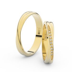 Snubní prsteny ze žlutého zlata s brilianty, pár - 3019
